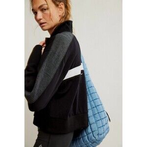 NWT Free People Movement Jacket High Jump Oversize Zip-Up Sweater Black Size  S